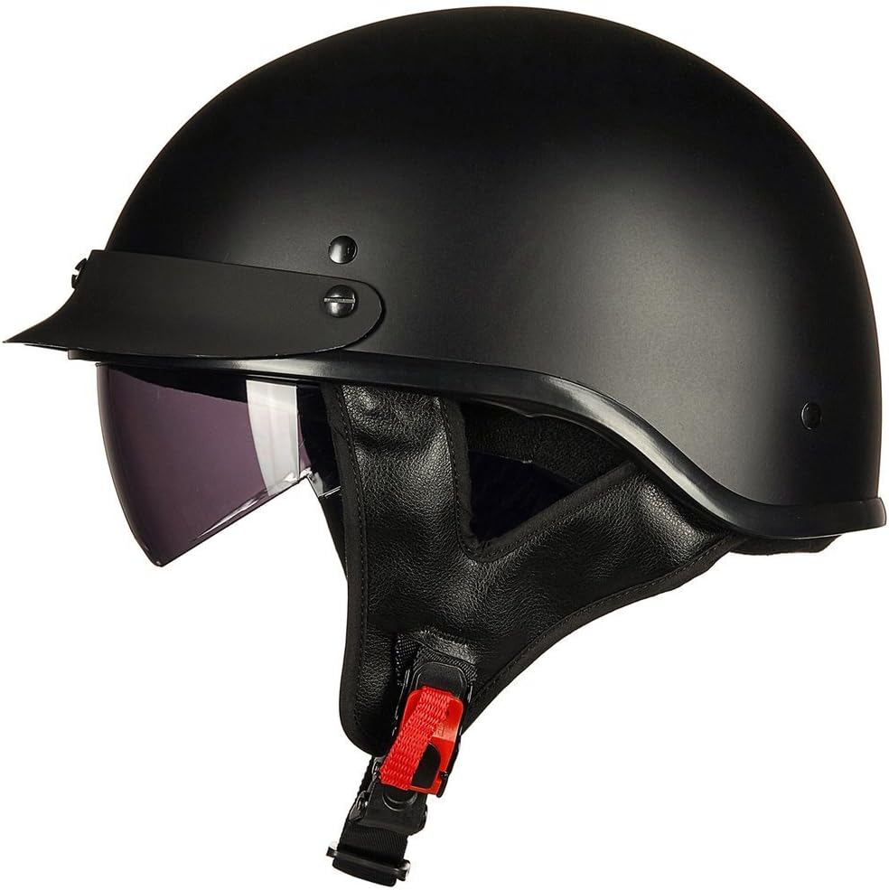 ILM Half Motorcycle Helmet Open Face DOT 205V | Sun Visor, Quick Release Buckle, Cycling Motocross