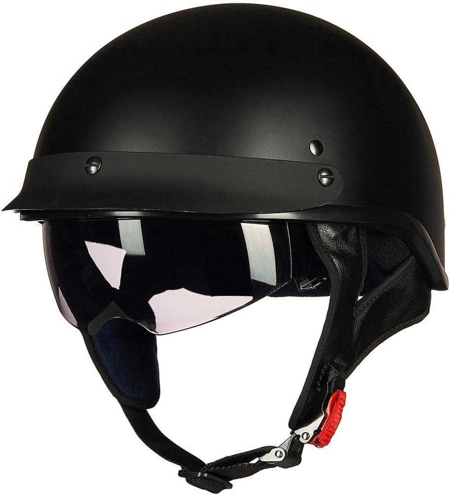 ILM Half Motorcycle Helmet Open Face DOT 205V | Sun Visor, Quick Release Buckle, Cycling Motocross - Image 3