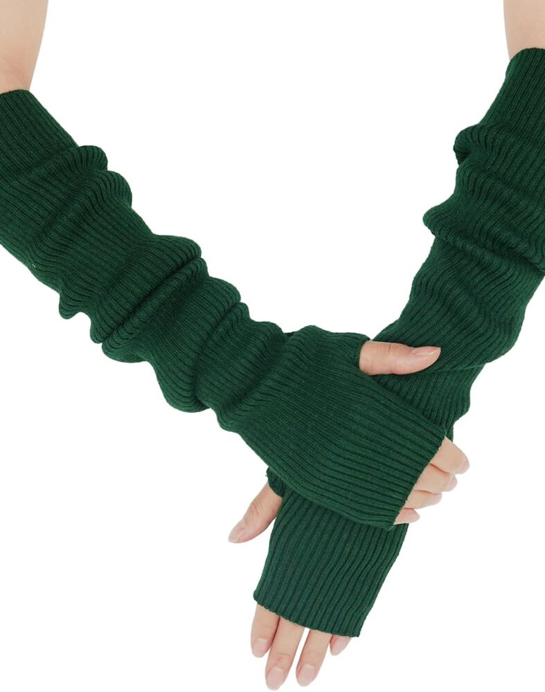 Warm Cashmere Long Arm Gloves for Women Cozy Winter Fingerless Gloves Soft Arm Warmers,Great Holiday Gift