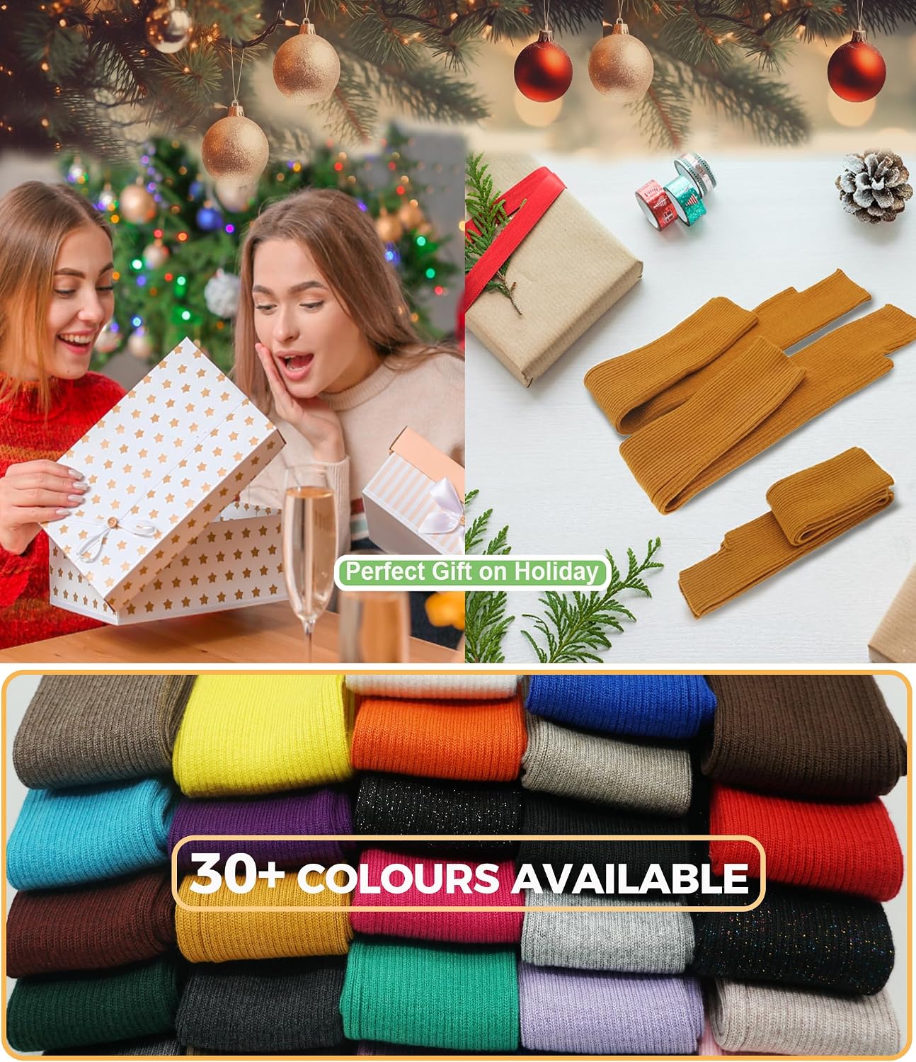 Warm Cashmere Long Arm Gloves for Women Cozy Winter Fingerless Gloves Soft Arm Warmers,Great Holiday Gift - Image 5