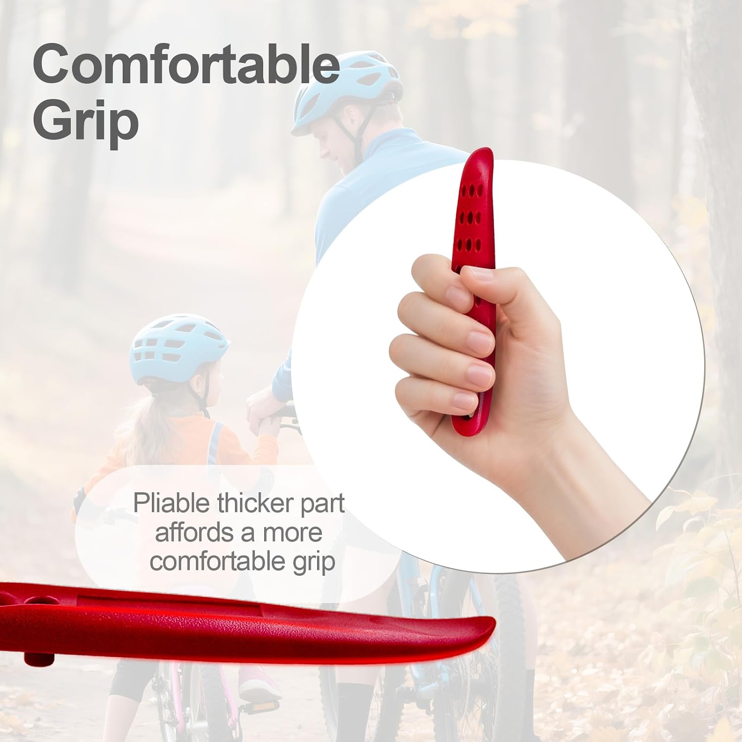Prutomr Ultra Strong Bicycle Tyre Levers, 2 Sets Compact Bike Tire Repair Kit, Sturdy Plastic Bike Tire Spoons Set, Reliable Cycling Changing Tools, Quick Repair Pry Bar Lever Kits, Red, Black - Image 3